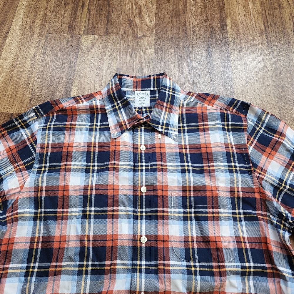 Brooks Brothers Button Down Long Sleeve Shirt Plaid Men's Size L - Picture 2 of 10